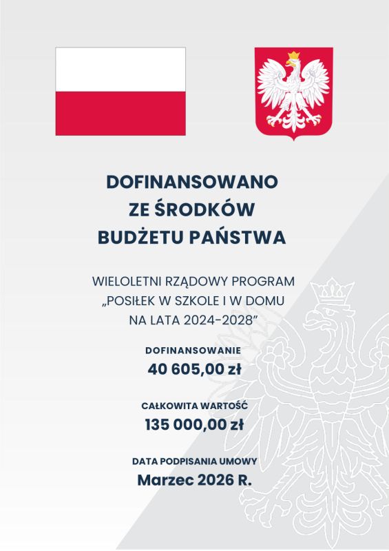 Plakat "Posiłek w szkole i w domu” na lata 2024-2028 treść w artykule